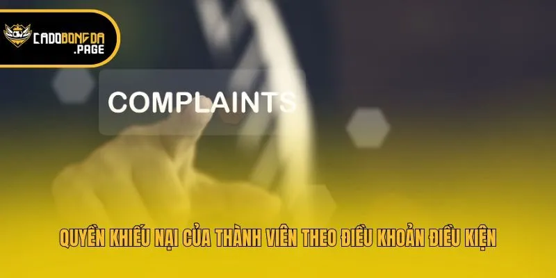 Quyền khiếu nại của thành viên theo điều khoản điều kiện